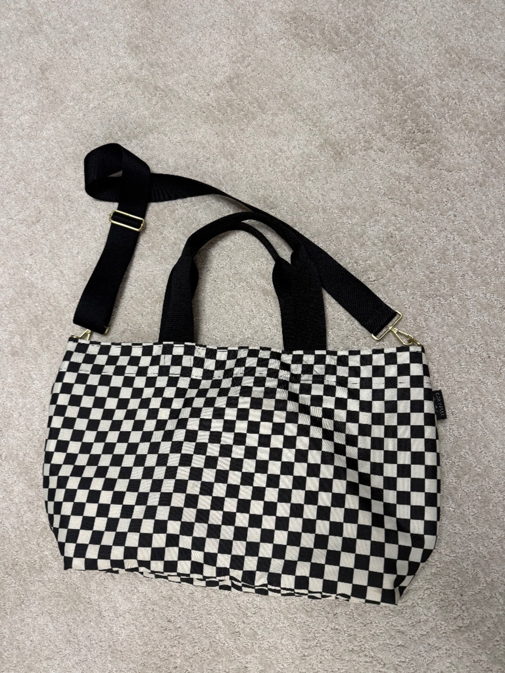 Canvelle Checkered Large crossbody tote